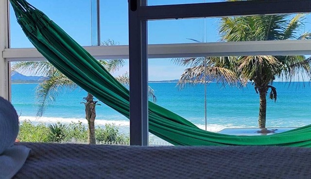 Beautiful beachfront house in Barra da Lagoa Beach.