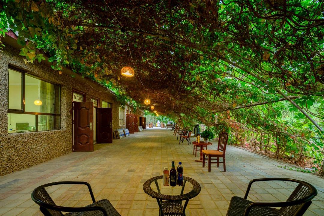 Photo of Patio Balcony in Mingsha Mountain and Crescent Spring