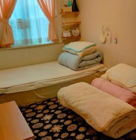 Japanese-Style Family Room with Shared Bathroom